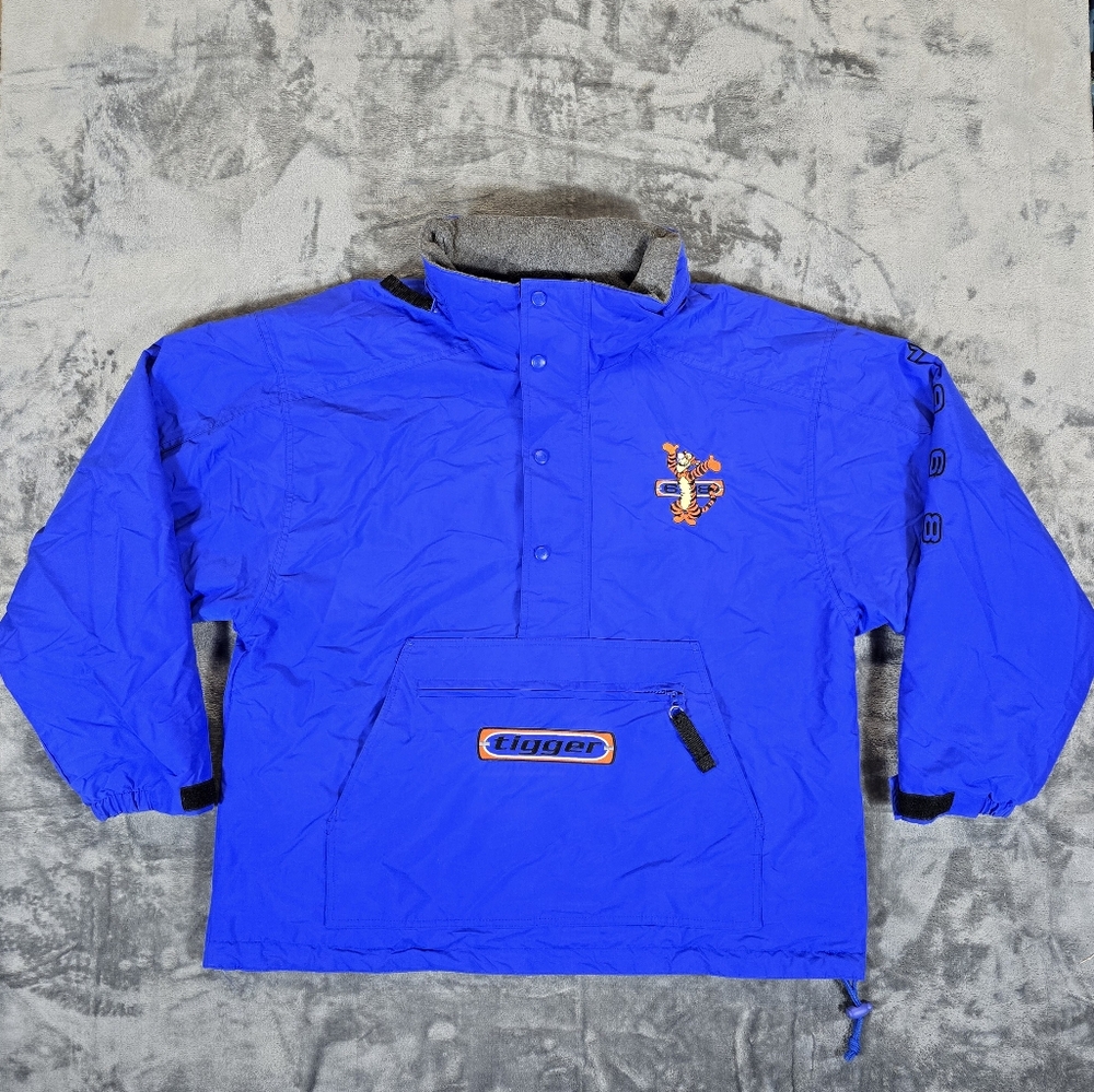 Vintage 90 Disney Catalog Winnie The Pooh Tigger 1/2 Zip Jacket Embroidered Sz.L